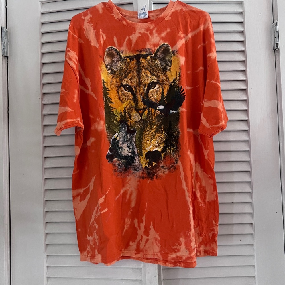 Vintage animal tiger cats  tie dye